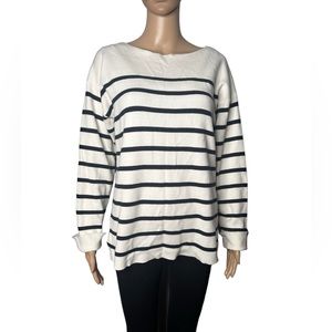 Tesoro women tie back stripe open back long sleeve sweater size S